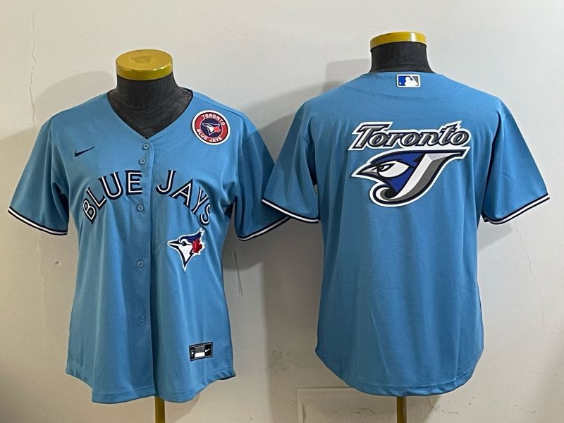 Women 2025 Toronto Blue Jays Blank Light blue Game Nike MLB Jersey style 0015->women mlb jersey->Women Jersey